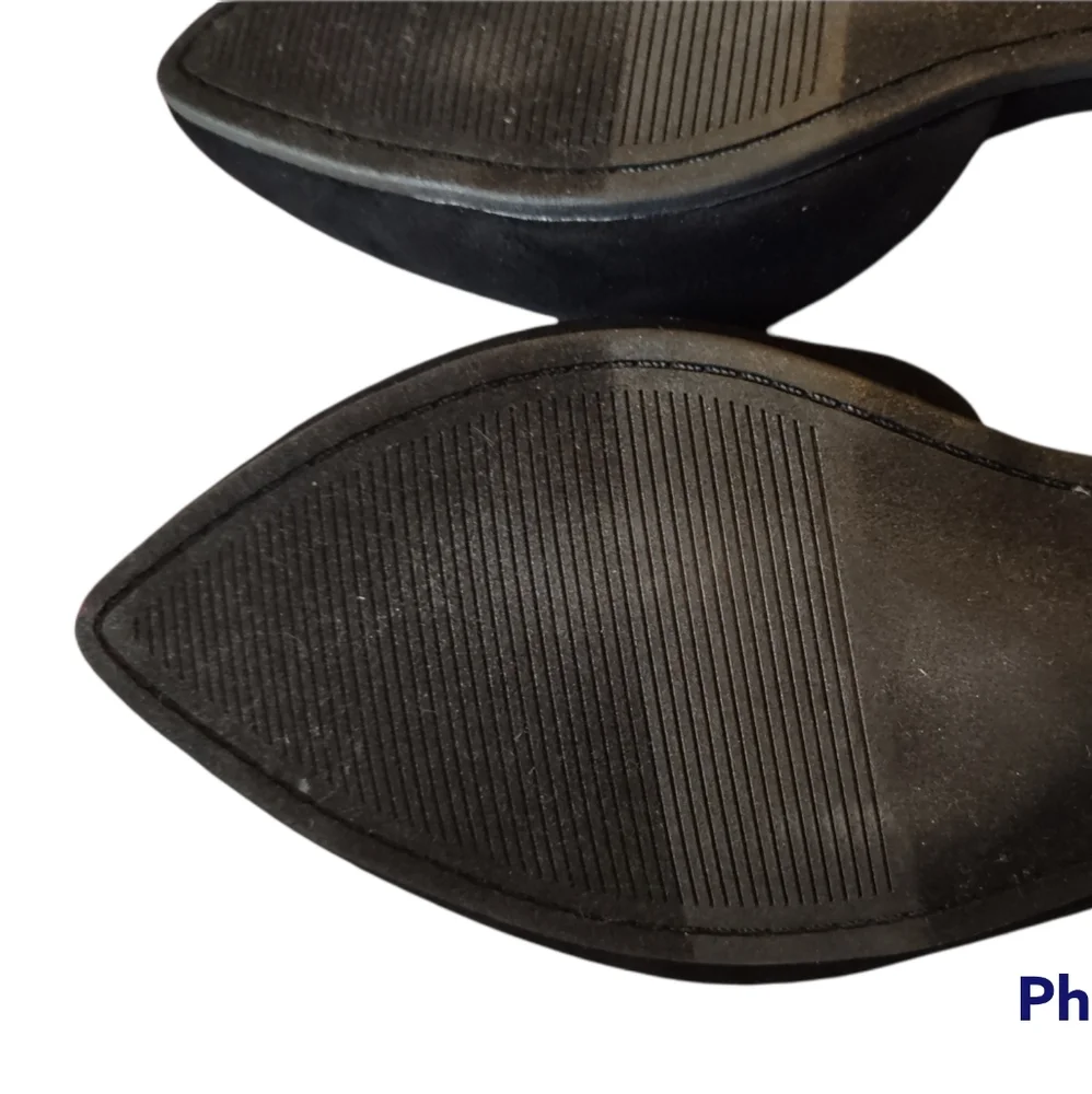 Torrid Black Faux Suede V Cut Slingback Flats Size 9W - Picture 9 of 10